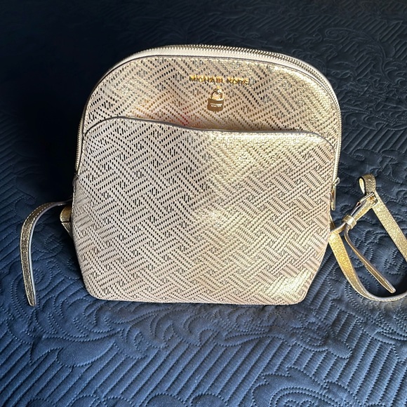 NWT Michael Kors backpack deep gold soft feeling leather 12x10 lots of pockets - Picture 1 of 7